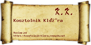 Kosztolnik Klára névjegykártya