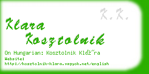 klara kosztolnik business card